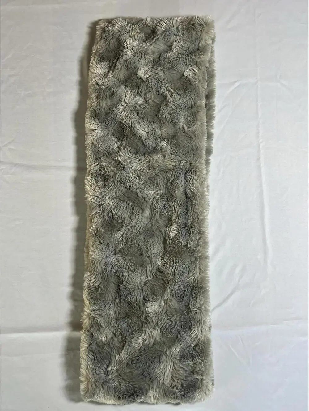 Calvin‎ Klein Gray Plush Scarf + Leopard Faux Fur Scarf Bundle Winter